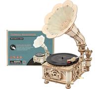 Robotime ROKR Gramophone classique version électrique Puzzle 3D bois 22,1x22,6x42,9cm 1 pièce