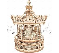 Robotime ROKR Puzzle 3D bois carrousel romantique 17x17x23,5cm 1 pièce