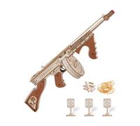 Robotime ROKR puzzle 3D bois modèle pistolet mitrailleur, décoration à la maison, décoration d’étagère,Cadeaux artisanaux pour adultes et adolescents,Jouets éducatifs