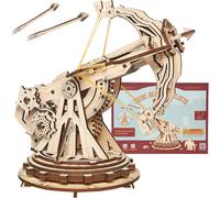 Robotime ROKR puzzle 3D en bois baliste lourde, 21 x 18,5 x 19 cm, décoration à la maison, décoration d’étagère,Cadeaux artisanaux pour adultes et adolescents,Jouets éducatifs