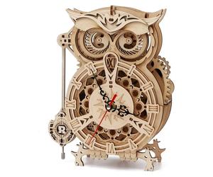 Robotime ROKR puzzle 3D en bois horloge hibou - 21,3 x 12,4 x 25,8 cm, 1 pièce