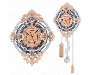 Robotime ROKR puzzle 3D en bois horloge murale notes romantiques - 29,8 x 10,7 x 66,4 cm 1 pièce, décoration à la maison, décoration d’étagère,Cadeaux artisanaux pour adultes et adolescents,Jouets édu