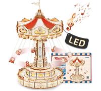 Robotime ROKR Swing Ride, casse-tête en bois 3D, 21,9 x 21,9 x 27,9 cm, 1 pièce, décoration à la maison, décoration d’étagère,Cadeaux artisanaux pour adultes et adolescents,Jouets éducatifs