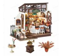 Robotime Rolife Café N° 17, maison de poupée DIY 25 x 15 x 19,5 cm, décoration à la maison, décoration d’étagère,Cadeaux artisanaux pour adultes et adolescents,Jouets éducatifs