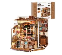 Robotime Rolife Henry's Chocolate Kit de maison miniature bricolage Kit de construction de maquettes de maison de poupée en bois avec LED cadeaux artisanaux pour adultes ST174