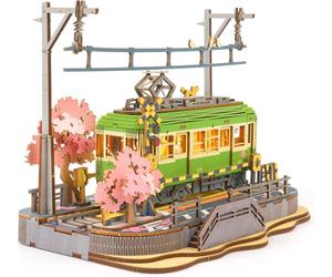 Robotime Rolife puzzle 3D bois voyage Sakura 23 x 14 x 16,7 cm - 1 Pièce, décoration à la maison, décoration d’étagère,Cadeaux artisanaux pour adultes et adolescents,Jouets éducatifs