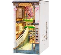 ROBOTIME Sakura Densya Book Nook Maison de Poupée en Bois avec Lumières LED
