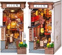 Robotime Sakura Wine Alley bricolage Booknook avec lumières bricolage Miniature maison de poupées Kit 3D Puzzle en bois serre-livres étagère décor cadeau Sakura Wine Alley