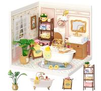 ROBOTIME Super Creator Kit de Maison Miniature DIY, Maison de Poupée en Kit de Modélisation, Décoration de Bureau et Bibliothèque, Kit de Diorama pour Adolescents et Adultes (Pop Bubble Bathroom)