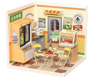 ROBOTIME Super Creator Kit de Maison Miniature DIY, Maison de Poupée en Kit de Modélisation, Décoration de Bureau et Bibliothèque, Kit de Diorama pour Adolescents et Adultes (Night Out Food Stall)
