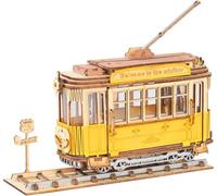ROBOTIME Tram Puzzle 3D Maquette Bois Casse-Tête Adulte Mécanique Kit De Construction De Modèles Découpé Au Laser en Puzzle
