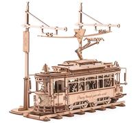 ROBOTIME Tramway de Lisbonne Maquette en Bois à Ressort, LK801 | Tramway en mouvement alternatif, Panneau de station réglable, Régulation à quatre niveaux, Rue de Lisbonne