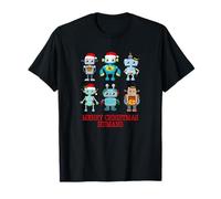 Robots de Noël avec Inscription « Merry Christmas Humans » T-Shirt