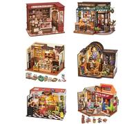Robtiendra me-Maison de Pâtisserie Rolife Becka, Puzzle 3D, DIY, Maison de Courses Miniatures, Kit Objets Cadeau pour Enfants DG161 Tipsy Restaurant