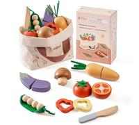 ROBUD Ensemble de jouets en bois pour enfants - Avec sac de rangement - Cadeaux pour enfants à partir de 3 ans