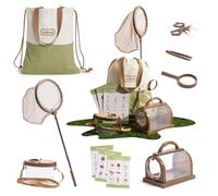 ROBUD Kit de recherche pour enfants avec attrape-insectes, loupe, observateur, filet papillon, sac de transport, jouets cadeaux pour garçons et filles à partir de 3 ans