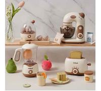 ROBUD Kitchenette enfant en bois - Crémeux 4 pièces