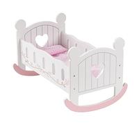 ROBUD Lit de Poupée en Bois - Jouet Berceau avec Accessoires - pour Poupées Jusqu’à 46 cm