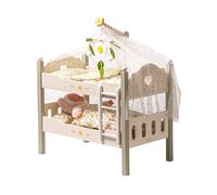 ROBUD Lit superposé pour poupée de 45,7 cm, lit en bois avec échelle et literie, accessoires de poupée, jouets pour tout-petits filles, garçons, bébés cadeaux