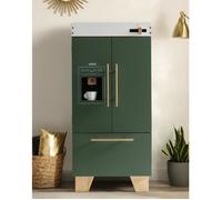 ROBUD Réfrigérateur Jouet Enfant en Bois Vert avec Distributeur de Glace, Jeu d’Imitation Cuisine avec Accessoires dès 3 Ans