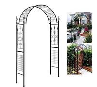 Robust Garden Arch, Durable Metal Rose Trellis for Outdoor, Patios, Balconies, Shabby Chic Style, Black, Size 130x230x40cm - Perfect for Climbing Plants