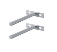 Robust Shelf Brackets | 3 Inch 4 Inch 5 Inch Steel Wall Mounted Supports | Discreet Round Brackets for Bookshelves / Storage Organizers / Floating Shelves | 2 Pack, Silver (10 centimeters 5 inches)