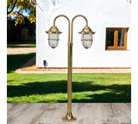 Robuste Éclairage D'Extérieur Santorin en Laiton Verre Hauteur : 85cm E27 Jardin