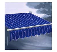 Robuste, einziehbarer Markisenstoff 3 x 4,8 m - Atmungsaktives Polyester in Blau für Terrasse, Balkon & Café - Idéal als Sonnenschutz für Tür & Hof, langlebig & wetterfest
