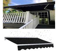 Robuste, Wasserdichter Sonnenschutz für Markisen - Langlebiges Polyesterter-Vordach für Terrasse, Veranda, Garage & Deck - 39 Größen verfügbar (Noir, 3,6 x 2,4 m)