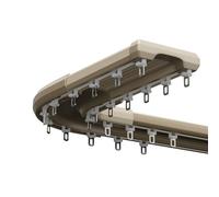 Robustes Rail De Rideau De Plafond Rail à Rideaux Tringle Rideau Double Rideau Rail Aluminium 70-630cm Coulissant Silencieuse Tringle à Rideaux pour Chambre à Coucher(Champagne,480cm(4*120cm))