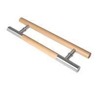 Robustes Schiebetürgriff-Set für Scheunentore, Griff aus Edelstahl 304 mit Stange aus Massivholz, Rücken-an-Rücken-Montage, 59-Zoll-Silber-Finish für einfachen Griff und stilvolles Dekor