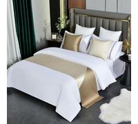 RobustWeg Chemin de lit,Chemin de lit Hôtel,Chemins de lit et écharpes,Chemin de lit et Housse de Coussin Assortie,Doux Drapeaux De Lit,pour Chambre D'Hôtel Chambre De Mariage.