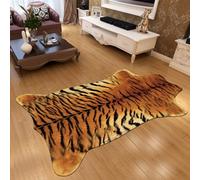 RobustWeg Tapis à imprimé zèbre,Tapis Peau de Vache,Tapis imprimé Cowhide,Tapis imprimé Imitation Vache,suède Artificiel,Forme irrégulière,pour Cuisine,Chambre à Coucher,décoration d'intérieur