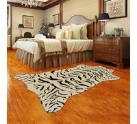 RobustWeg Tapis en Fausse De ZèBre,Tapis en Peau d'animal,Tapis à Imprimé LéOpard,Tapis en Peau De Vache SynthéTique,avec RevêTement Peau BêTe,AntidéRapant,pour Chambre à Coucher,Salon