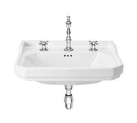Roca A3270A1003 Lavabo 650 x 480, piédestal ou mural, collection Carmen, 3 trous, blanc