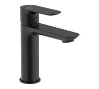 Roca A5A326ENB0 Robinet de lavabo avec technologie Cold Start Robinet mitigeur d'étagère avec liens d'alimentation flexibles, mitigeur de salle de bain facile à installer, noir mat