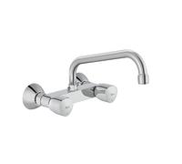 Roca A5A748EC00 Mitigeur mural double commande pour cuisine/buanderie, collection Brava, chromé