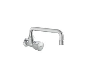 Roca A5A858EC00 Robinet d'évier mural, collection Brava, bec rotatif, 1 eau, chromé