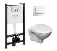 Roca - Pack Bâti-support Roca Active + WC suspendu Jika Neo + plaque blanche (RocaActiveS-LinePro-1)