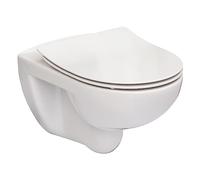 ROCA Pack cuvette WC suspendue Victoria avec abattant double slim frein de chute Silencio