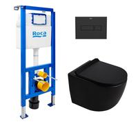 Roca - Pack WC bâti-support + WC suspendu sans bride Ceramia PixL avec abattant SoftClose + plaque (ROCEPXBMT02-FR)