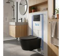 Roca - Pack WC bâti-support + WC suspendu sans bride Swiss Aqua Technologies avec abattant SoftClose + plaque (ROSTBRBMR01-FR)