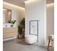 Roca - Pack WC bâti-support + WC suspendu sans bride Swiss Aqua Technologies avec abattant SoftClose + plaque (ROSTINWR04-FR)