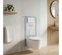 Roca - Pack WC suspendu complet avec bâti-support Roca, cuvette sans bride et abattant soft-Close