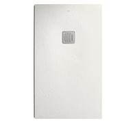 ROCA Receveur de douche rectangle Stonex antidérapant et découpable avec grille acier inox POLO+ - 120 x 80 x 2.8 cm