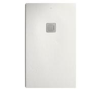 ROCA Receveur de douche rectangle Stonex antidérapant et découpable avec grille acier inox POLO+ - 140 x 80 x 3.1 cm