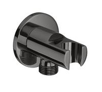 Roca Round raccord coudé avec support noir A5B5250CN0