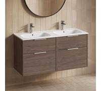 Roca Solana Meuble avec plan vasque double, 4 tiroirs, A32700V000+A858201537,