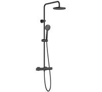 Roca Victoria T-Basic ensemble de douche mural avec thermostat avec douche pluie noir A5A9F18NB0