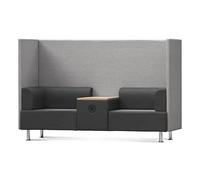 ROCADA Canapé double Be Soft Rocada Be Soft gris noir | Assise confortable, design autonome, finition chêne, idéal pour attendre et salon, rembourrage confortable